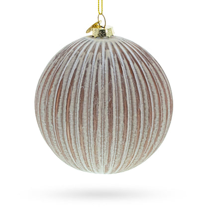 Ribbed Matte Glass Ball Glass Christmas Ornament
