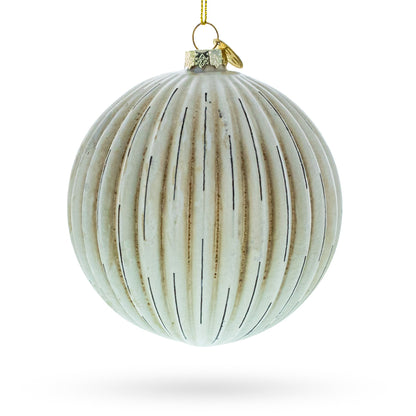 Antique-Style Ribbed Glass Ball Christmas Ornament