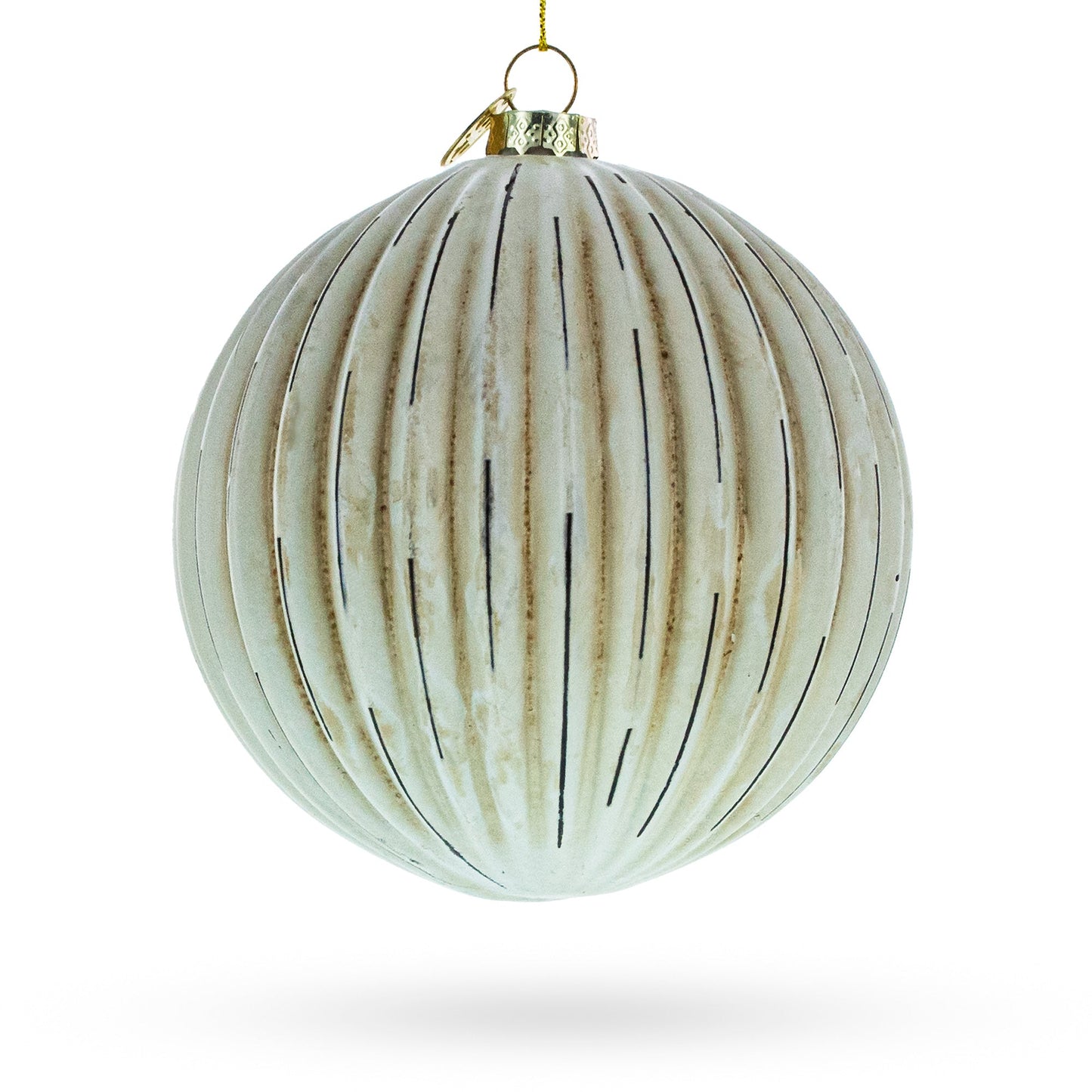 Antique-Style Ribbed Glass Ball Christmas Ornament