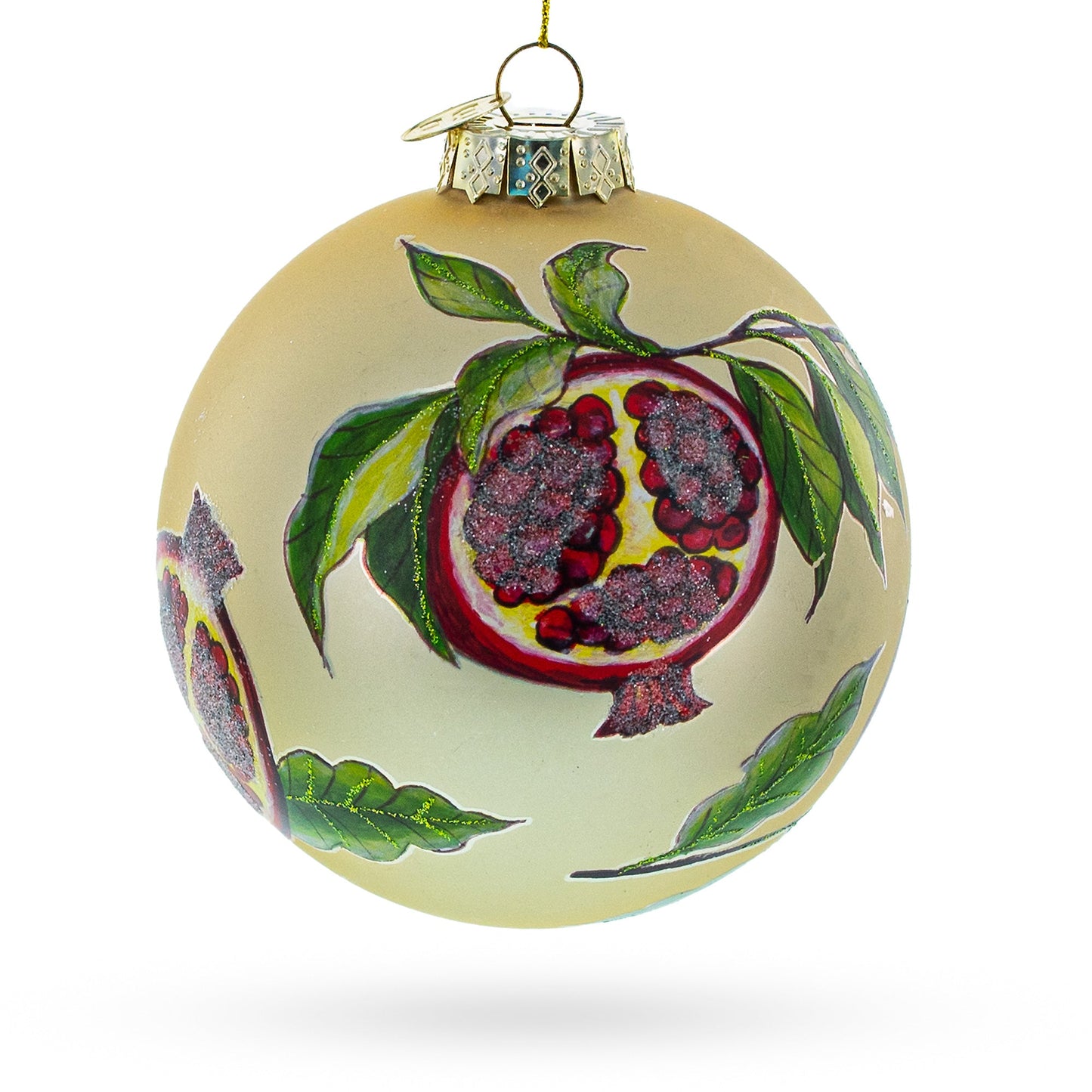 Pomegranate Design Glass Ball Christmas Ornament