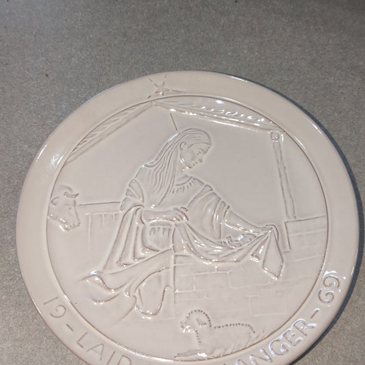 vintage Frankoma plate 1969 Laid in a manager