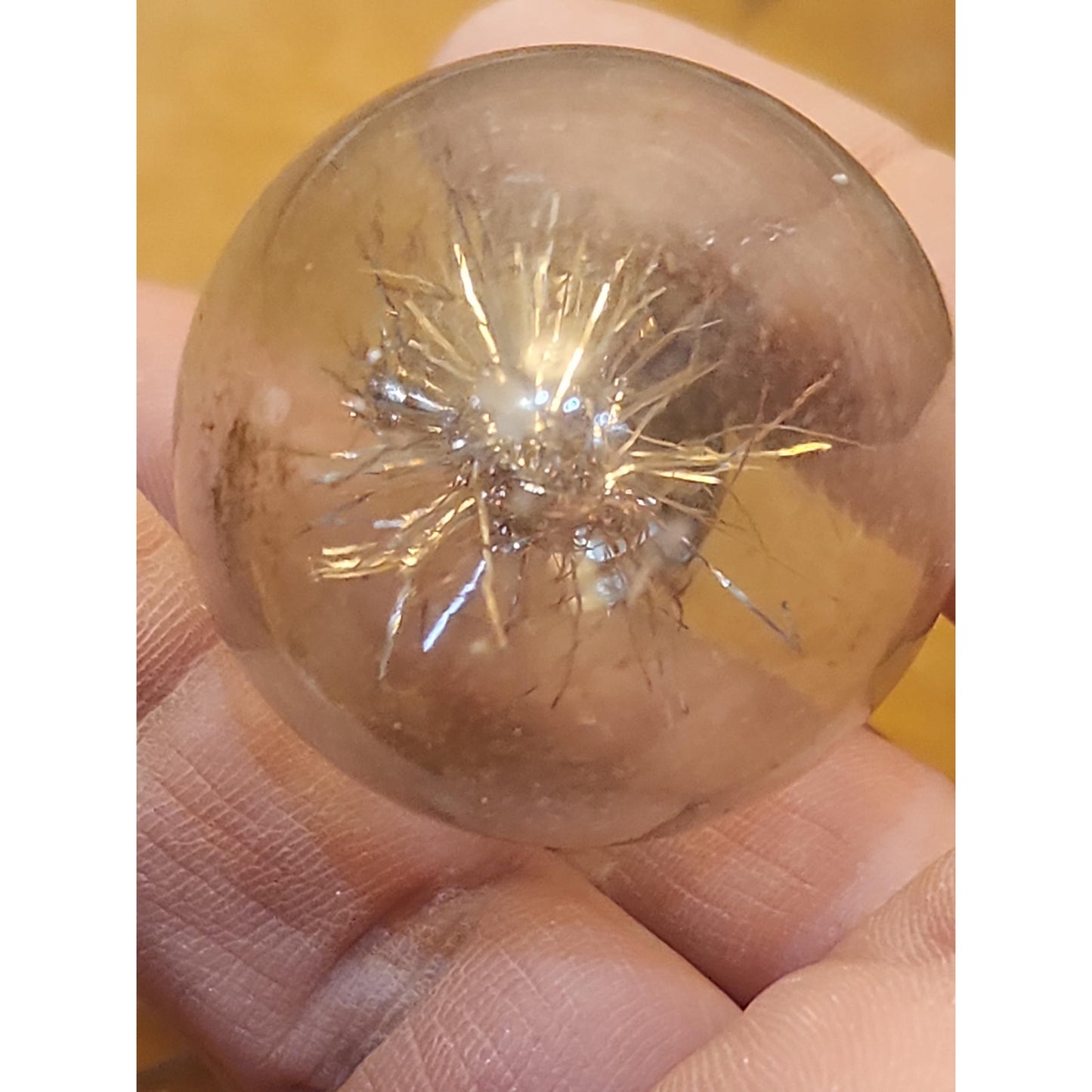 Vintage Circle and Teardrop Unsilvered Transparent Glass Ornament with Tinsel Inside WWII Era 1940s Set of 2 Clear with Tinsel AS IS