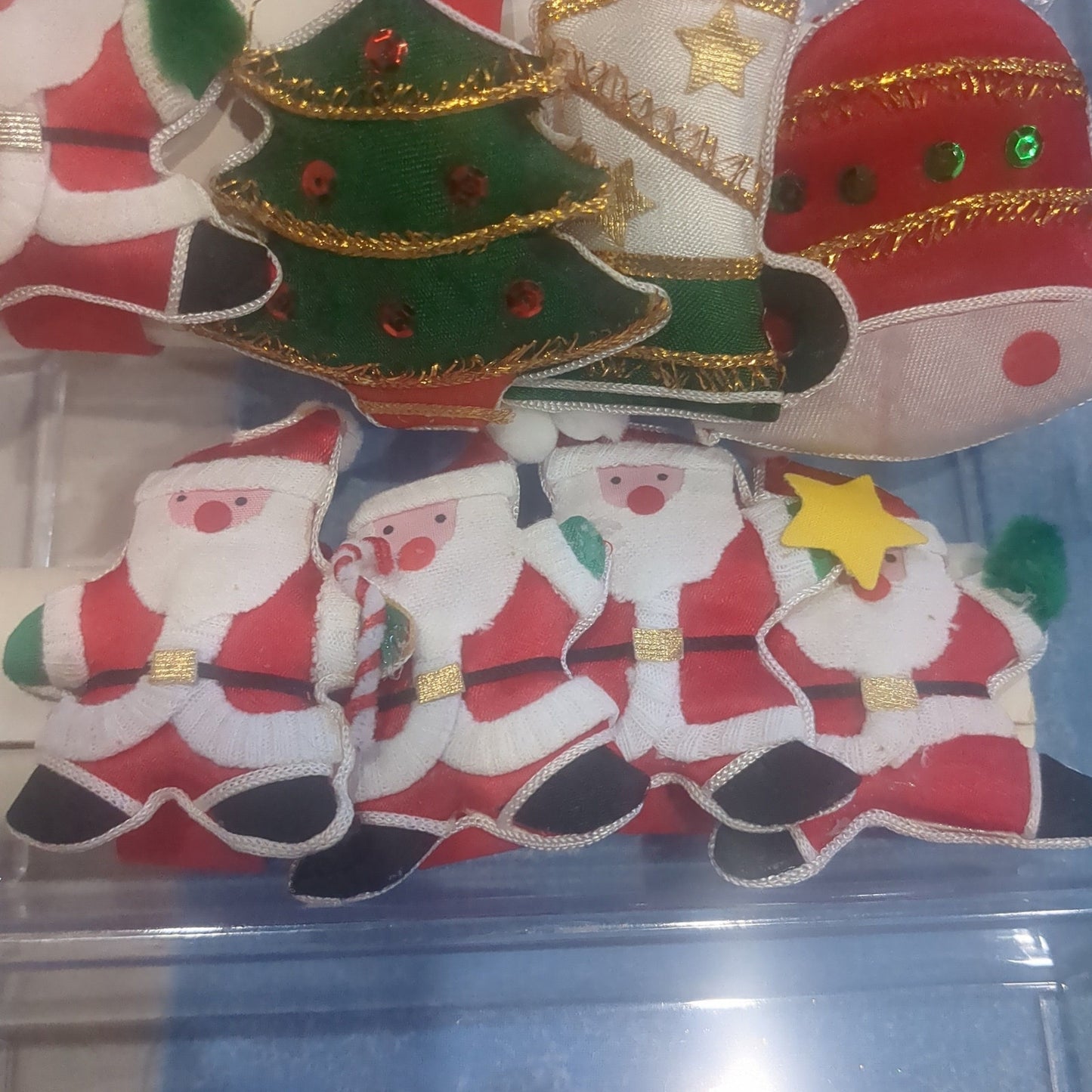 Vintage Fabric Santa Napkin Rings chr551