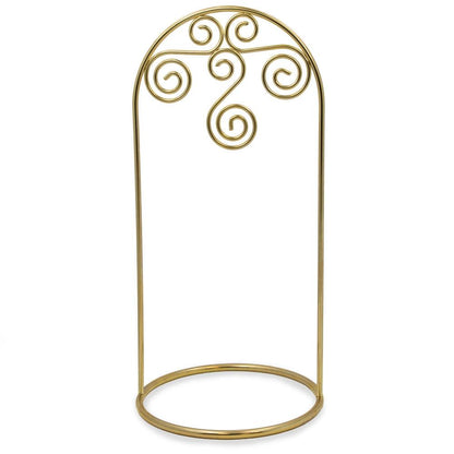 Gold Tone Metal Swirl Arch Ornament Stand Display 7.75 Inches