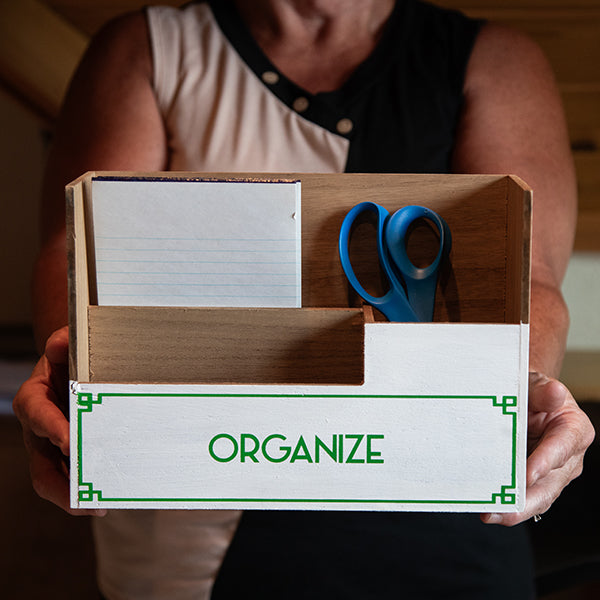 Green & White Desktop Organizer, Choose Your Style   NOT AVAILABLE AT MINDEN LOCATION