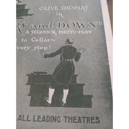 M OLIVE THOMAS Movie Vintage Musical sheet music UPSTAIRS & DOWN