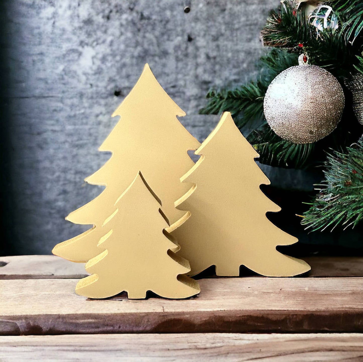 Primitive/Rustic Wood Christmas/Winter Tree - Fluffy: UNFINISHED / Small
