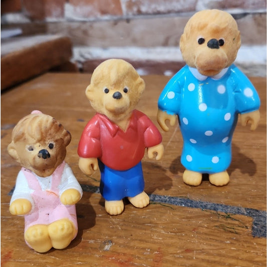 Vintage 1980s Berenstain Bears Figures Figurines Mom Daughter Son