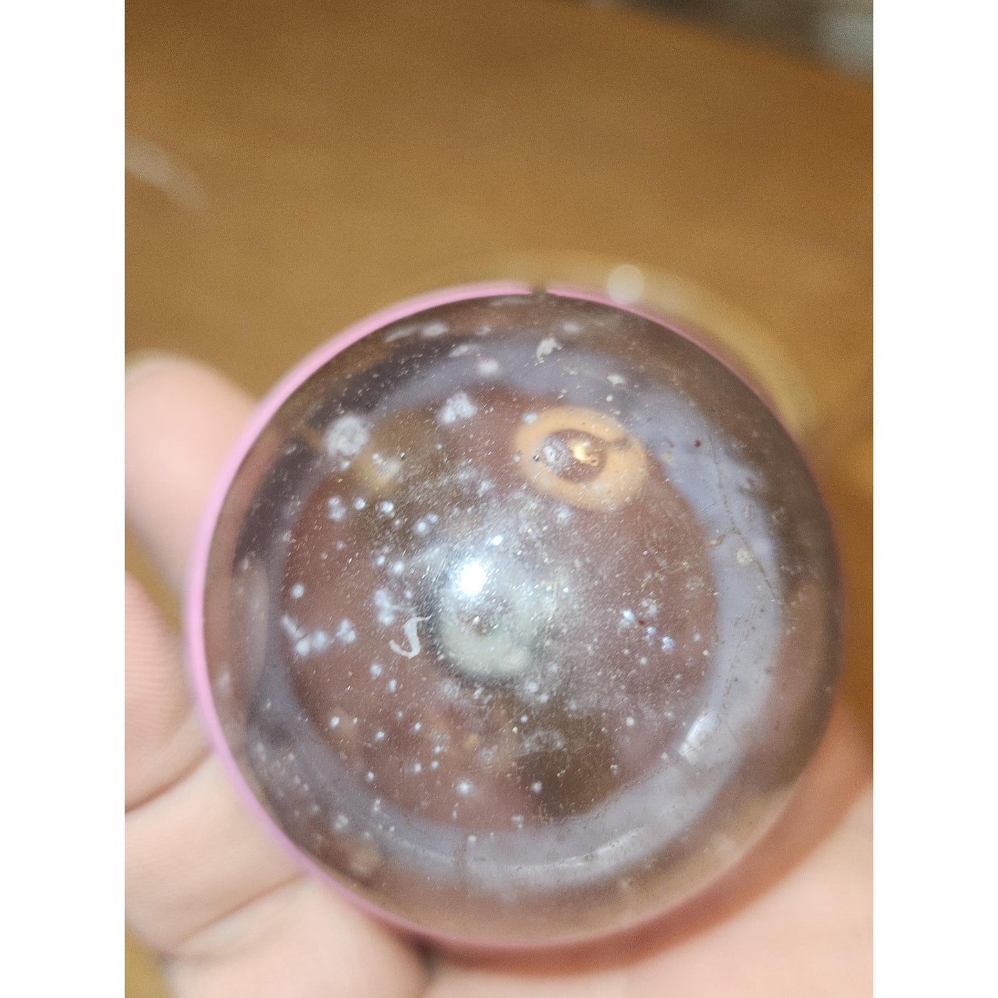 Vintage 2" Unsilvered Transparent Glass Ornament WWII Era 1940s Set of 3 with Stripes Clear and Blue Tint vo231