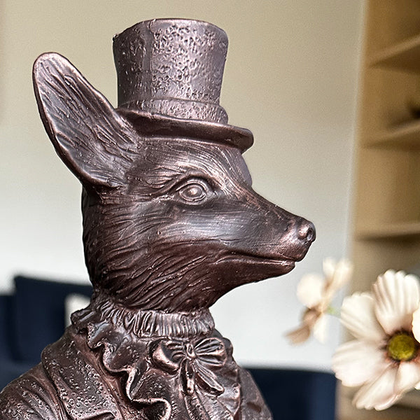 Standing Fox Bronze Bowl | Dapper Critters Collection NOT AVAILABLE AT MINDEN LOCATION