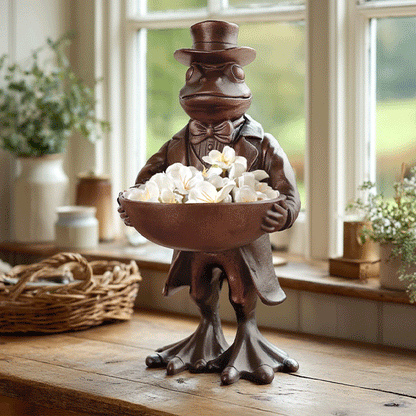 Charming Frog Bronze Bowl | Dapper Critters Collection  NOT AVAILABLE AT MINDEN LOCATION