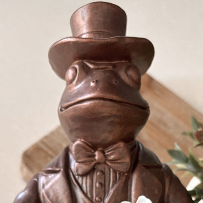 Charming Frog Bronze Bowl | Dapper Critters Collection  NOT AVAILABLE AT MINDEN LOCATION