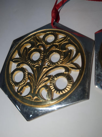 Reed & Barton The 12 Days of Christmas ornament collection. Five golden rings and six geese a-laying