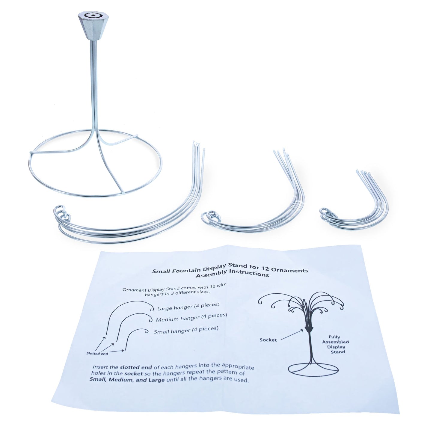 12-Arm Spiral Fountain Brass Silver Metal Ornament Stand Display 11.5 Inches (Taiwan)