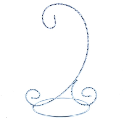 Twisted Wire Silver Metal Ornament Stand Display 7.2 Inches (Taiwan)