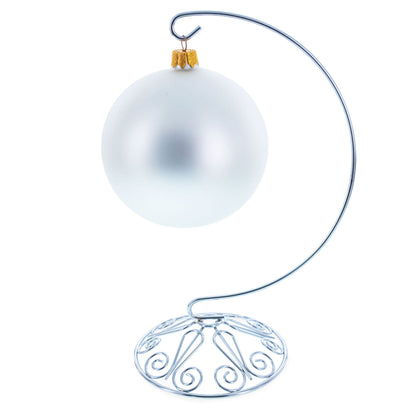 Curved Silver Wire Swirl Base Ornament Stand Display 8.75 Inches (Taiwan)