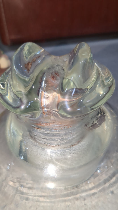Vintage Kimble 830 clear tempered glass insulator 10-56 Made in USA.