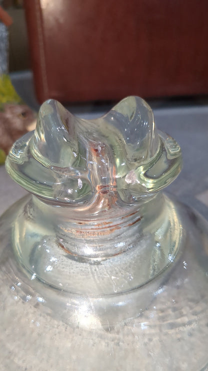 Vintage Kimble 830 clear tempered glass insulator 10-56 Made in USA.
