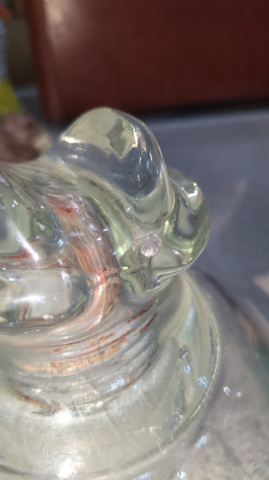 Vintage Kimble 830 clear tempered glass insulator 10-56 Made in USA.
