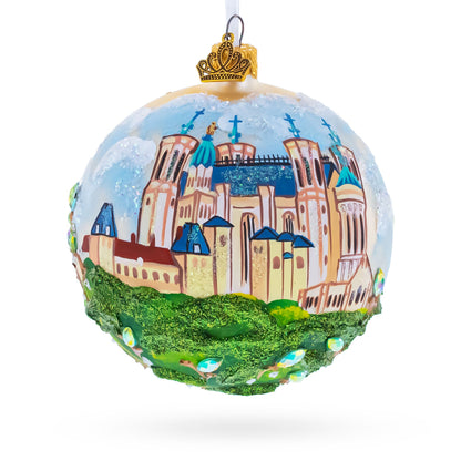 Basilica of Notre Dame of Fourviere, Lyon, France Glass Ball Christmas Ornament