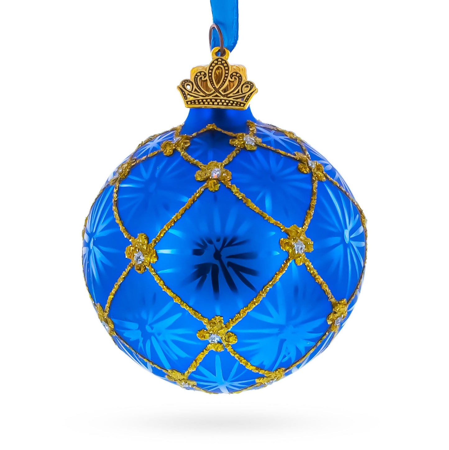 1897 Coronation Royal Glass Ball Christmas Ornament 2.4 Inches