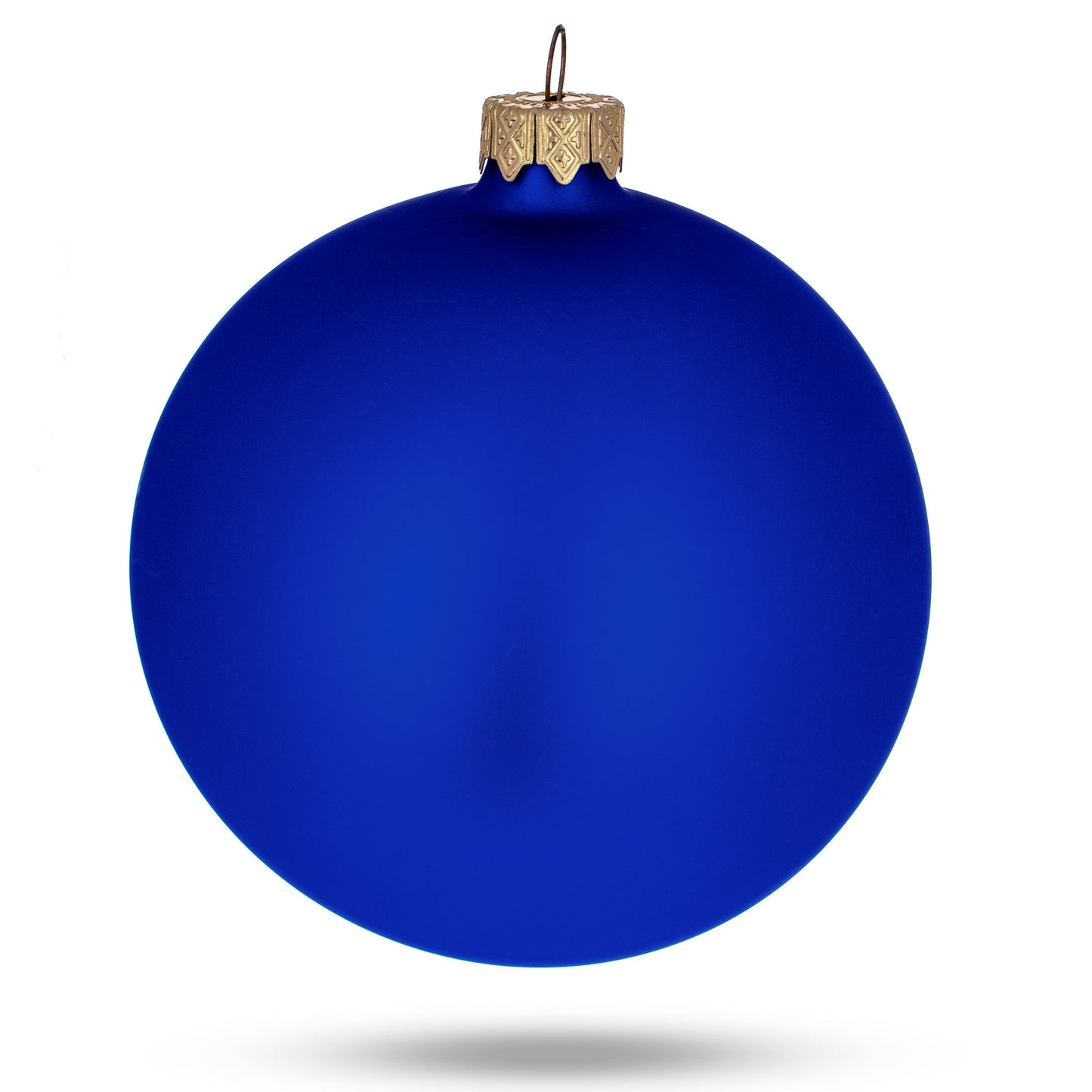 Set Of 4 Matte Blue Glass Ball Christmas Ornaments 4 Inches