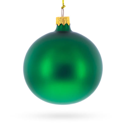 Set of 6 Matte Green Glass Ball Christmas Ornaments 3.25 Inches