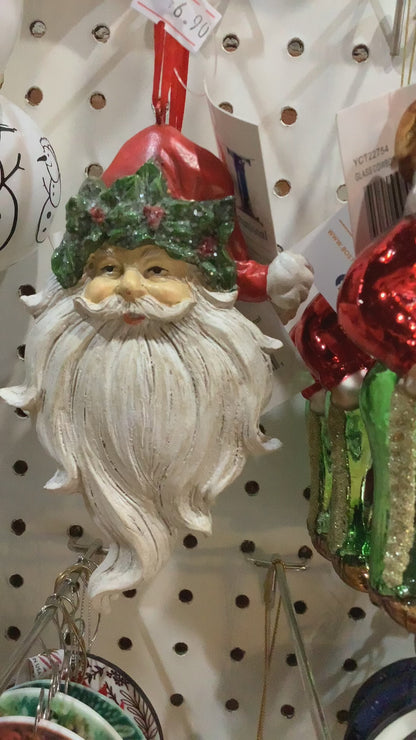 Holly & Ivy Santa Christmas Ornament