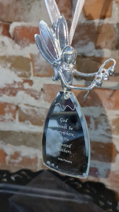 Angelic Reflection angel ornament "God cannot be everywhere, so He created mothers" ang66