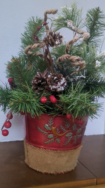 AC1 Rustic red Christmas arrangement