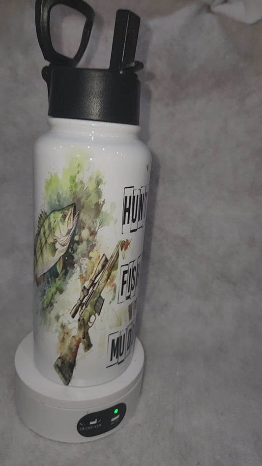 32 oz stainless steel insulated water bottle Tumbler Hunting Fishing Mudding t32h