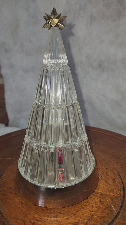 Vintage 8 1/2" Avon Crystal Holiday Tree Battery Powered av588