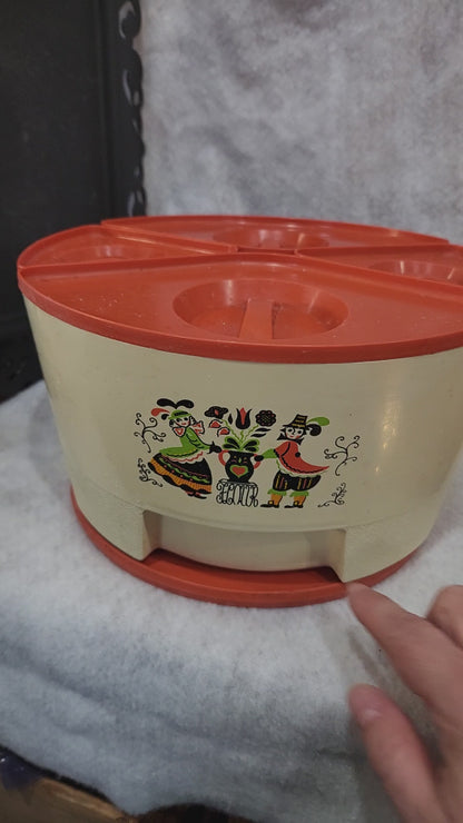 Vintage Sterilite Kitchen wedge Canister Set Flour Sugar Tea Coffee MCM mid-century can12