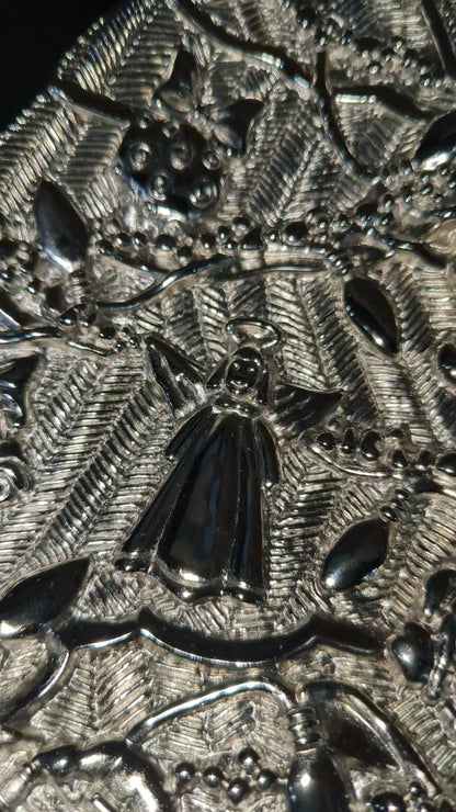 Vintage Gorham Silver Tone Metal Christmas Tree Treat dish