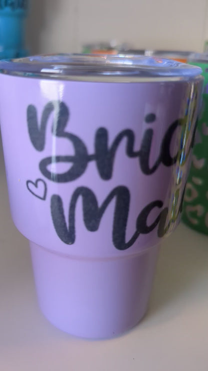 Shot glass / mini Tumbler lilac says bridesmaid