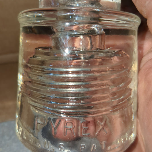 Vintage clear glass Pyrex insulator