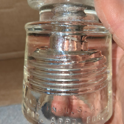 Vintage clear glass Pyrex insulator