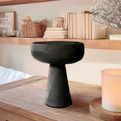 Modern Black Elevated Paulownia Wood Bowl Riser  NOT AVAILABLE AT MINDEN LOCATION