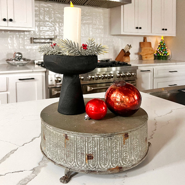 Modern Black Elevated Paulownia Wood Bowl Riser  NOT AVAILABLE AT MINDEN LOCATION