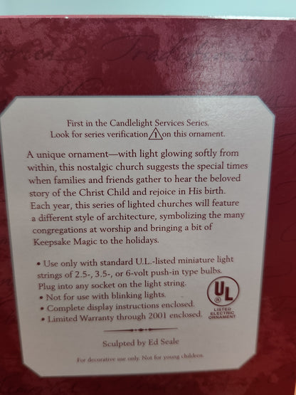 Vintage Hallmark Keepsake Ornament The Stone Church Magic 1st in Candlelight Services Series 1998 ho154
