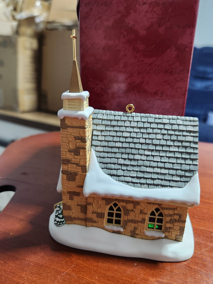Vintage Hallmark Keepsake Ornament The Stone Church Magic 1st in Candlelight Services Series 1998 ho154