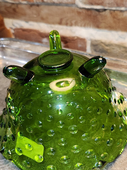 Vintage Heritage Handmade by Smith Green and Hobnail Glass Bowl with 3 legs gl99