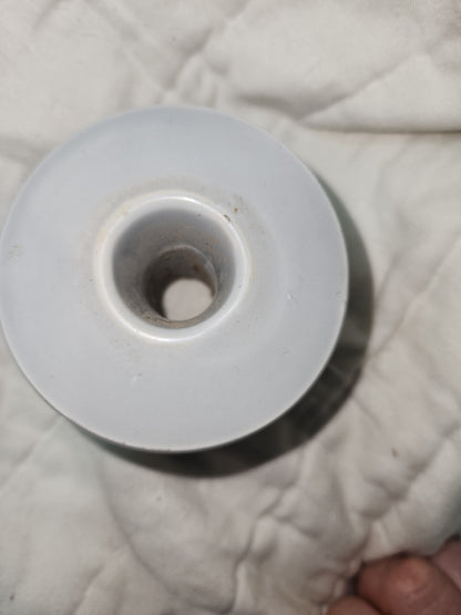 Vintage Electrical Telegraph Knob Tube Wire Insulator Grey Glazed Ceramic I345