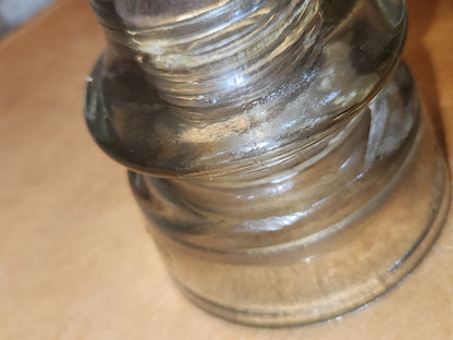 Vintage Whitall Tatum #4 Clear Glass Insulator wh8