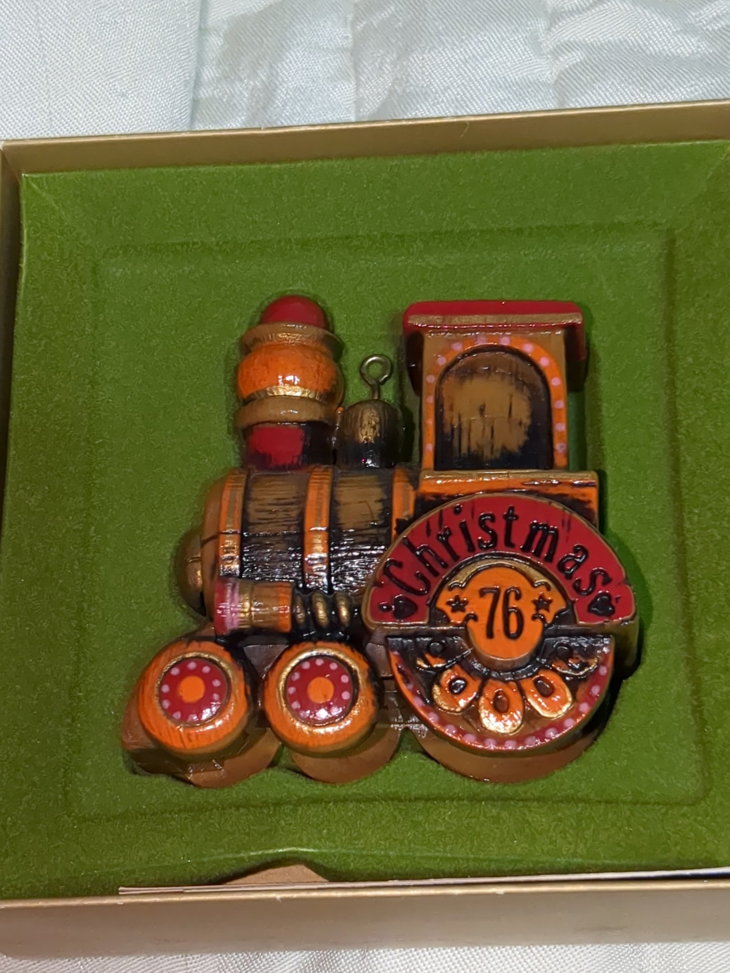 Vintage Hallmark 1976 Train Tree Trimmer Christmas Ornament h0211