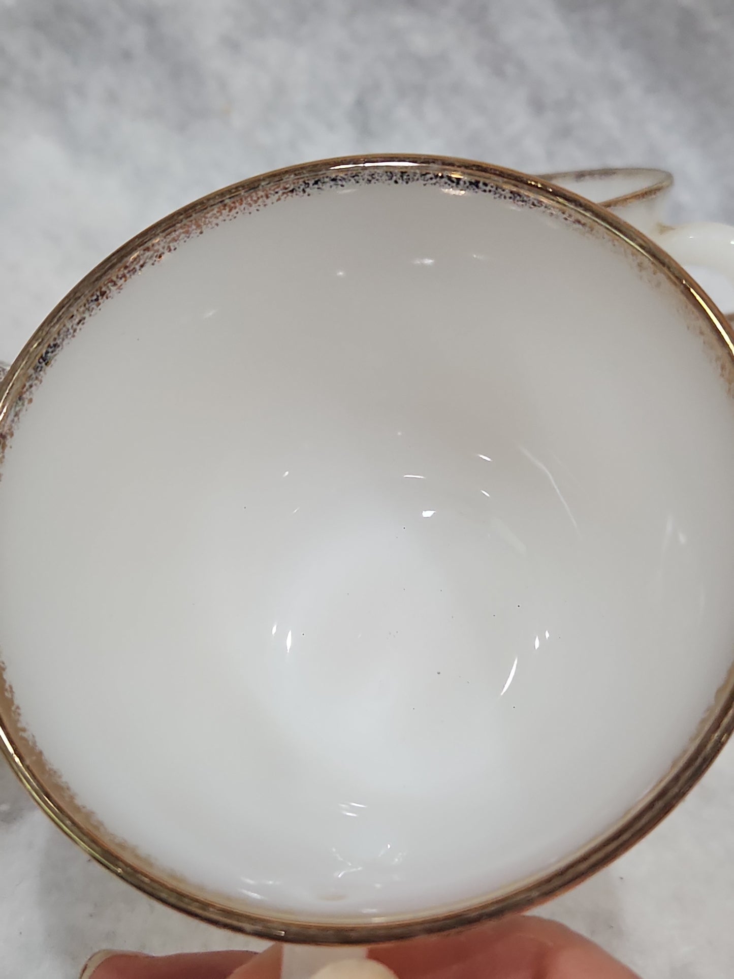 Vintage Fire King White Milk Glass Ribbed Swirl Tea Cup Oven Ware set of 5 fk4