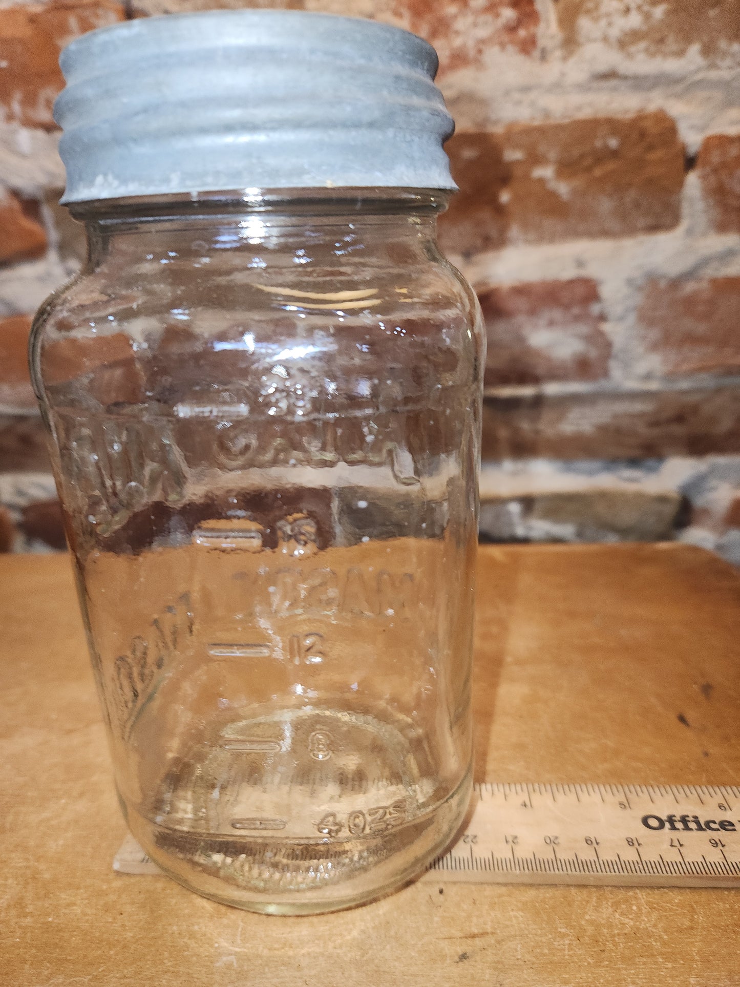 Vintage Atlas Mason Square Quart Jar Zinc Atlas Lid at9