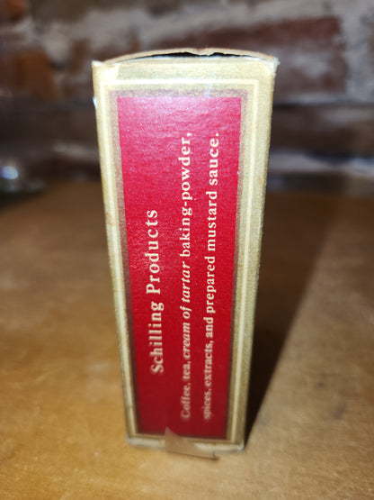 Vintage Schilling Spice Box Mustard Whole Seed Mostly Empty 2 Ounces Schilling Spice & Co. SAN Francisco t671