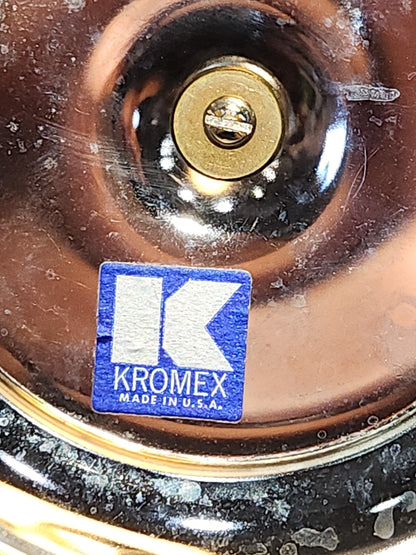 Kromex Three Cup Glass and Metal Condiments Lazy Susan kit21