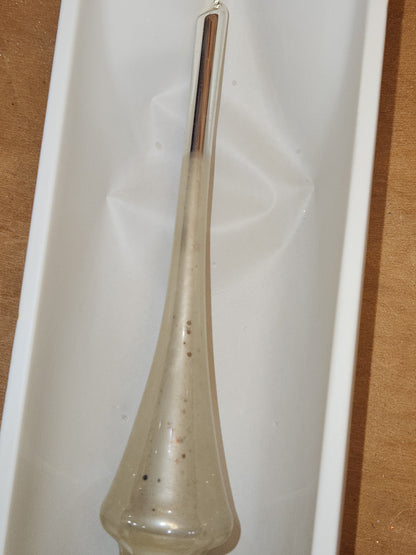 Vintage Rauch Hand Blown Mercury Glass Tree Topper White Gold Glass with Box Box tt11
